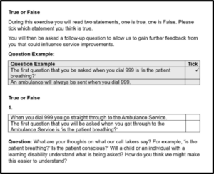 True or false example activity