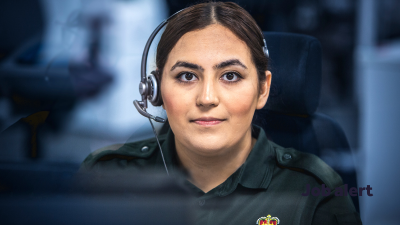 Female call handler wearing a headset.